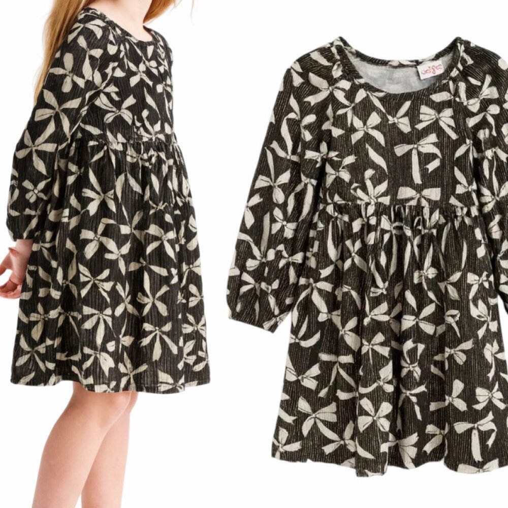 Cat & Jack Black and White Formal Kids Dress